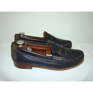 TRASK Men's Black Leather Loafers Shoes Hand Sewn Size 11.5 M   DB3